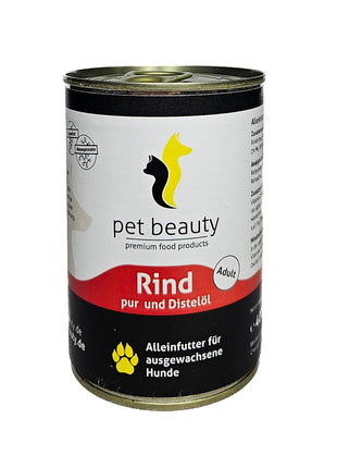 Rind pur und Distelöl | Nassfutter für Hunde