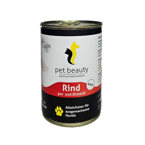 Rind pur und Distelöl | Nassfutter für Hunde