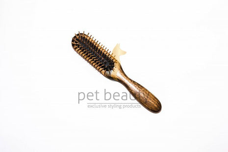 Hundebürste | PET BEAUTY PREMIUM NATUR | Holzstifte | exklusive Hundebürste