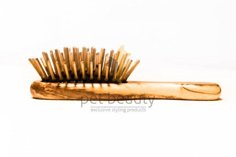 Hundebürste | pet beauty deluxe Natur mini, 15mm Holzstifte | Olivenholz