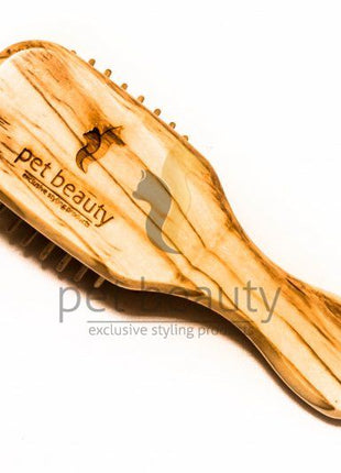 Hundebürste | pet beauty deluxe Natur mini, 15mm Holzstifte | Olivenholz