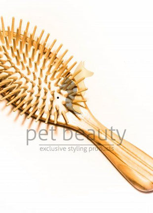 Hundebürste | pet beauty deluxe Natur, 27mm Holzstifte | Olivenholz