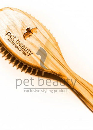 Hundebürste | pet beauty deluxe Natur, 27mm Holzstifte | Olivenholz
