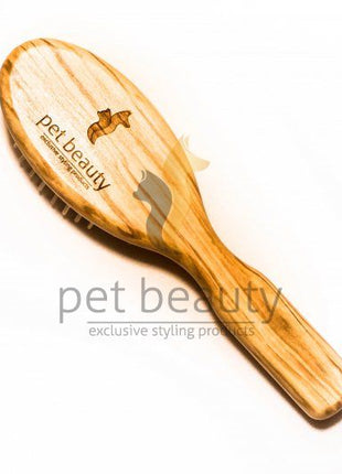 Hundebürste | pet beauty deluxe Natur, 20 mm Holzstifte | Olivenholz