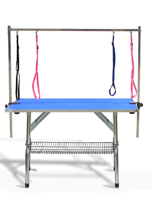 Faltbarer Trimmtisch mit Ablage | 117x60x76cm