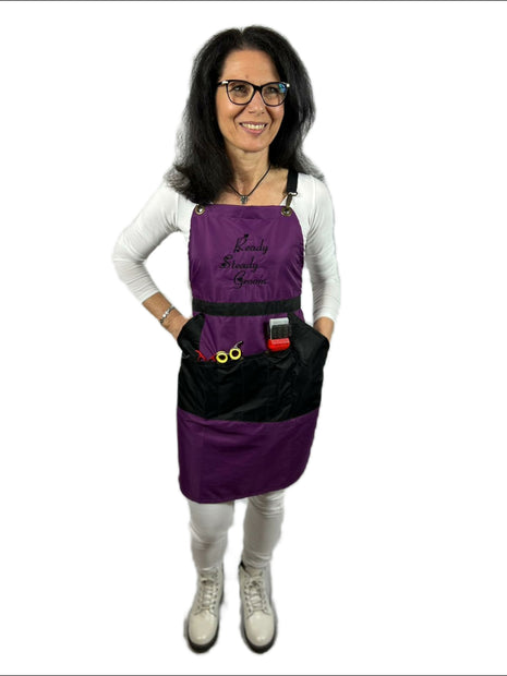 pet beauty Friseurschürze Violet mit Kreuzträgern