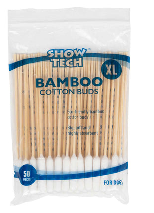 Show Tech Ohrreiniger Watte Stäbchen aus Bambus | 50 Stück