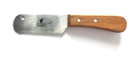 pet beauty Trimmmesser mit Holzgriff | Klassik groß | Gesamtlänge 16.5 cm