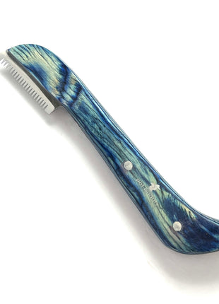 pet beauty Trimmmesser als Satz oder einzeln | 5 Stück | blauer Holzgriff | Gesamtlänge 14cm