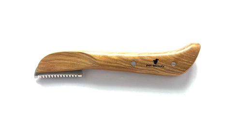 pet beauty Trimmmesser als Satz oder einzeln | 5 Stück | brauner Holzgriff | Gesamtlänge 14cm