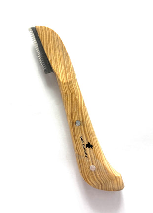 pet beauty Trimmmesser als Satz oder einzeln | 5 Stück | brauner Holzgriff | Gesamtlänge 14cm