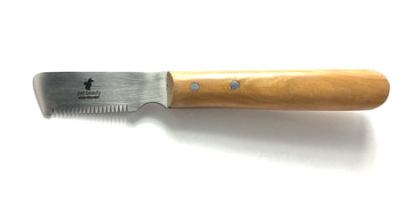 pet beauty Trimmmesser Set | 3 Stück | brauner Holzgriff | Gesamtlänge 17cm