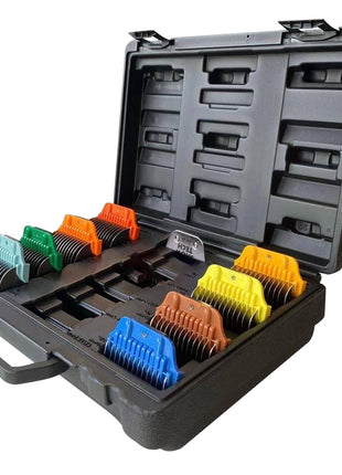 Show Tech Pro Wide Snap-on Comb Set | Kammaufsatz Set BREIT für Scherkopf #30W | 8 Kämme + 30W Scherkopf im Koffer