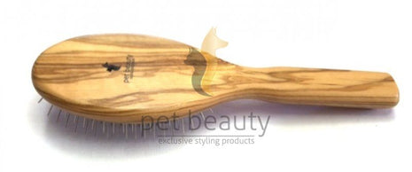 Olivenholz-Hundebürste | PET BEAUTY DELUXE | 20mm Metallstifte | exklusive Hundebürste