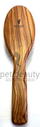 Olivenholz-Hundebürste | PET BEAUTY DELUXE | 27mm Metallstifte | exklusive Hundebürste